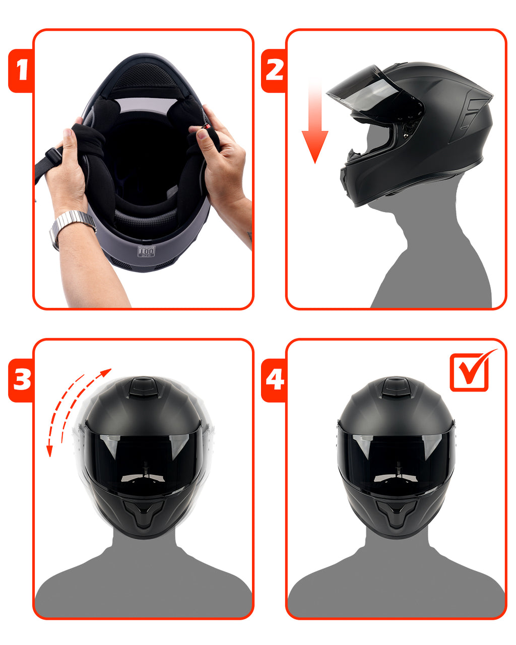 Motorcycle Helmets Full Face Dot Approved Certified Biker Helmet Orthrus Pit Bull
