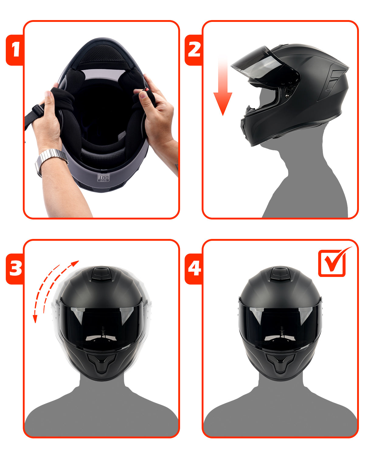 Motorcycle Helmets Full Face Dot Approved Certified Biker Helmet Orthrus Pit Bull