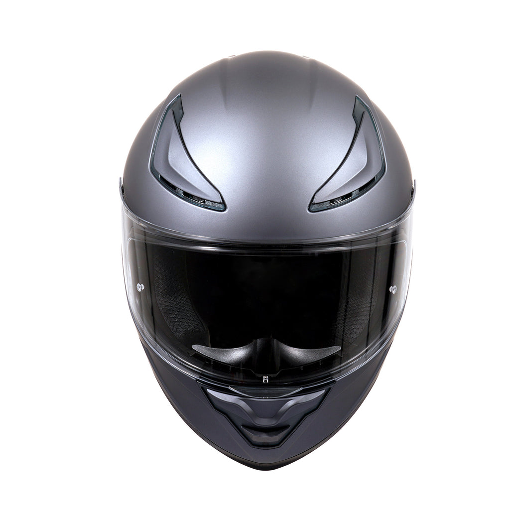 Matte Black Full Face Motorcycle Helmet side view DOT certified