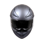 Matte Black Full Face Motorcycle Helmet side view DOT certified