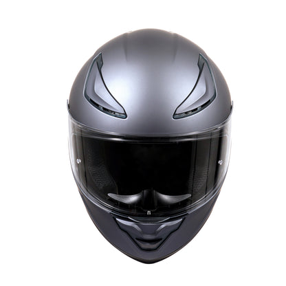 Matte Black Full Face Motorcycle Helmet side view DOT certified