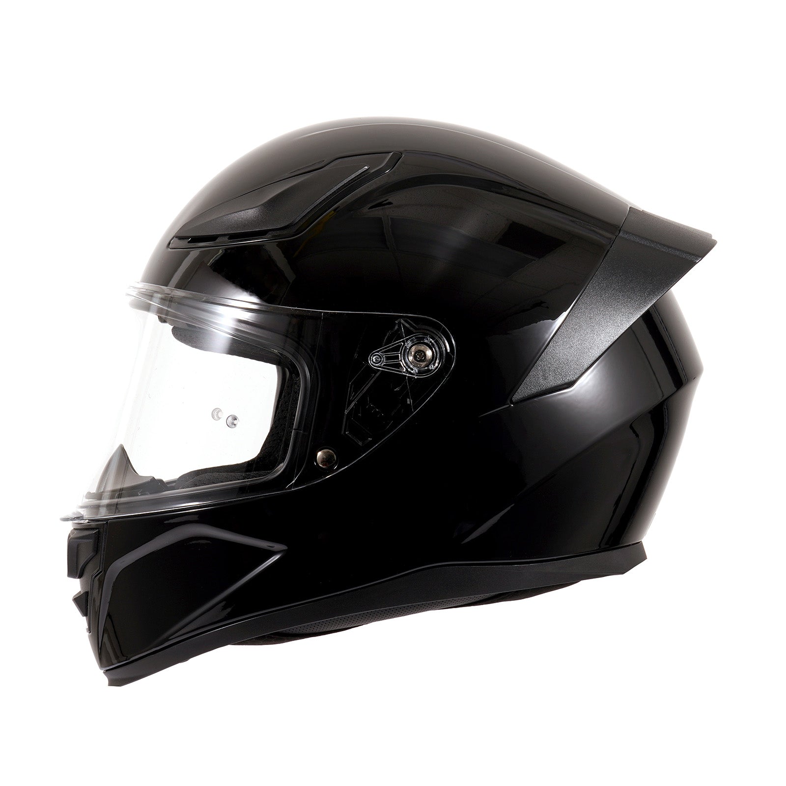 OTS Foxhound Glossy Black Orange Full Face Motorcycle Helmet - ECE DOT Approved & Anti-Fog