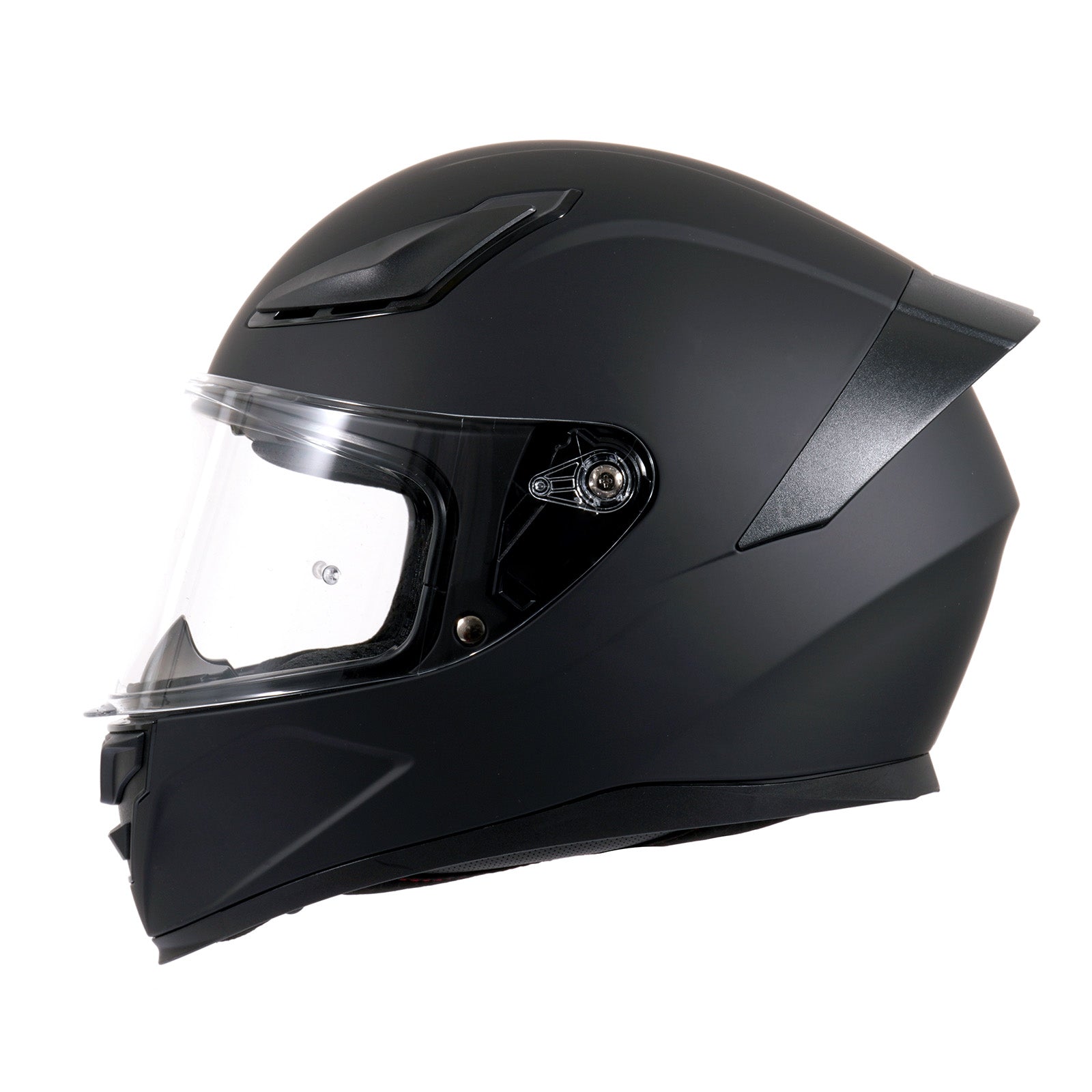 OTS Foxhound Matte Black Full Face Motorcycle Helmet - ECE DOT Approved & Anti-Fog