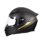 Motorcycle Helmets Full Face Dot Approved Certified Biker Helmet Orthrus Foxhound Matte Black Gold