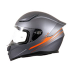 Motorcycle Helmets Full Face Dot Approved Certified Biker Helmet Orthrus Foxhound Matte Black Orange