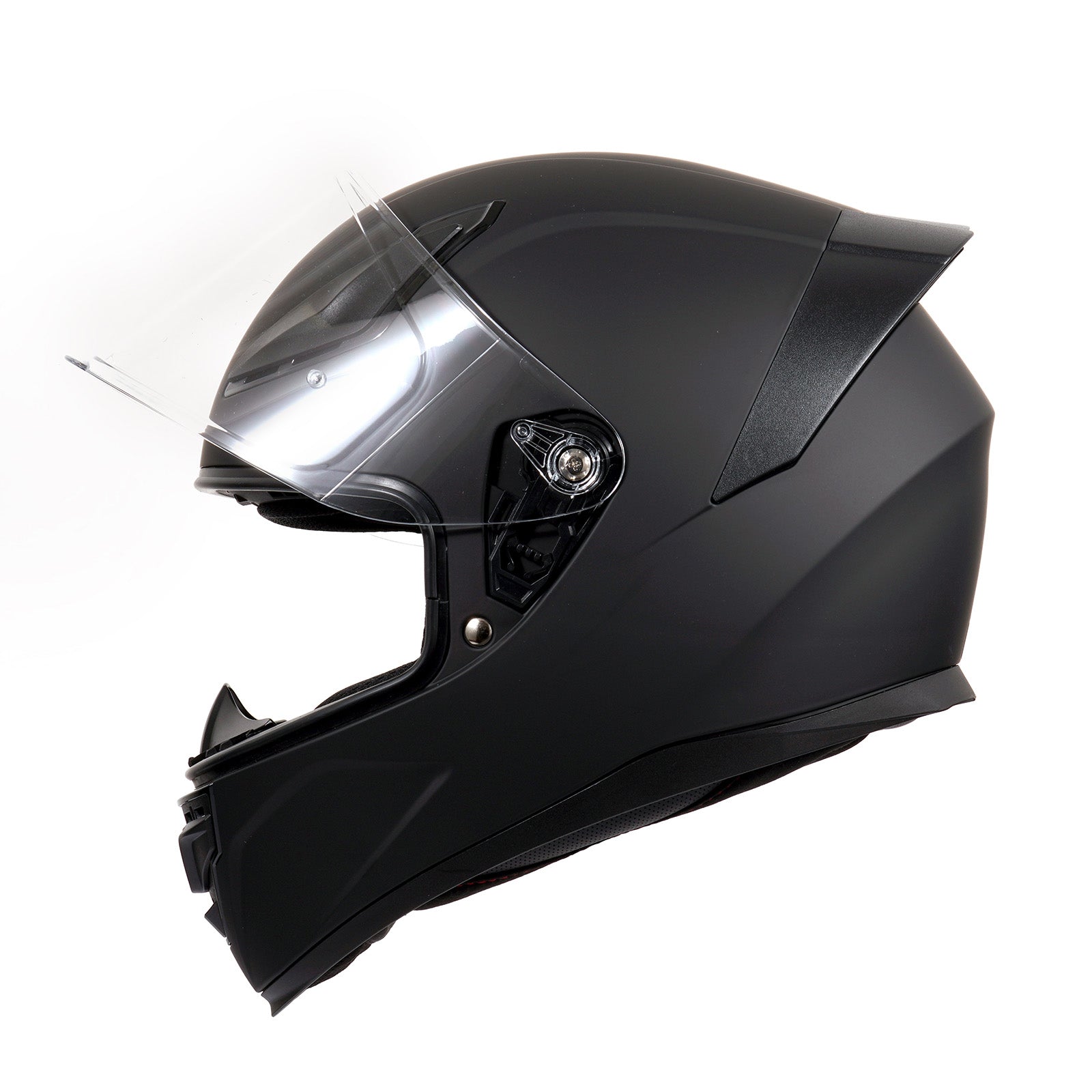 OTS Foxhound Matte Black Full Face Motorcycle Helmet - ECE DOT Approved & Anti-Fog
