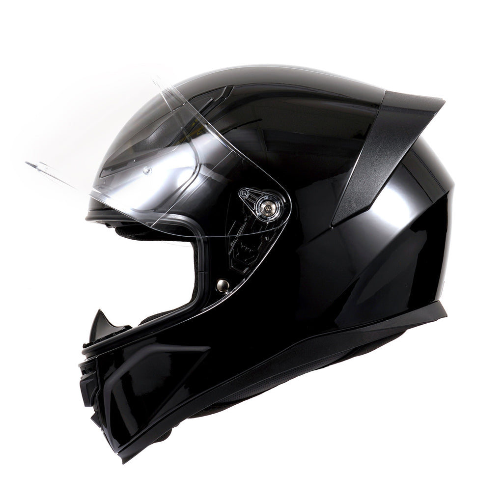 Motorcycle Helmets Full Face Dot Approved Certified Biker Helmet Orthrus Foxhound Glossy Black Orange