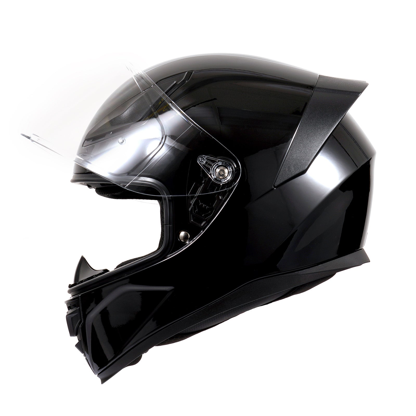 OTS Foxhound Glossy Black Orange Full Face Motorcycle Helmet - ECE DOT Approved & Anti-Fog