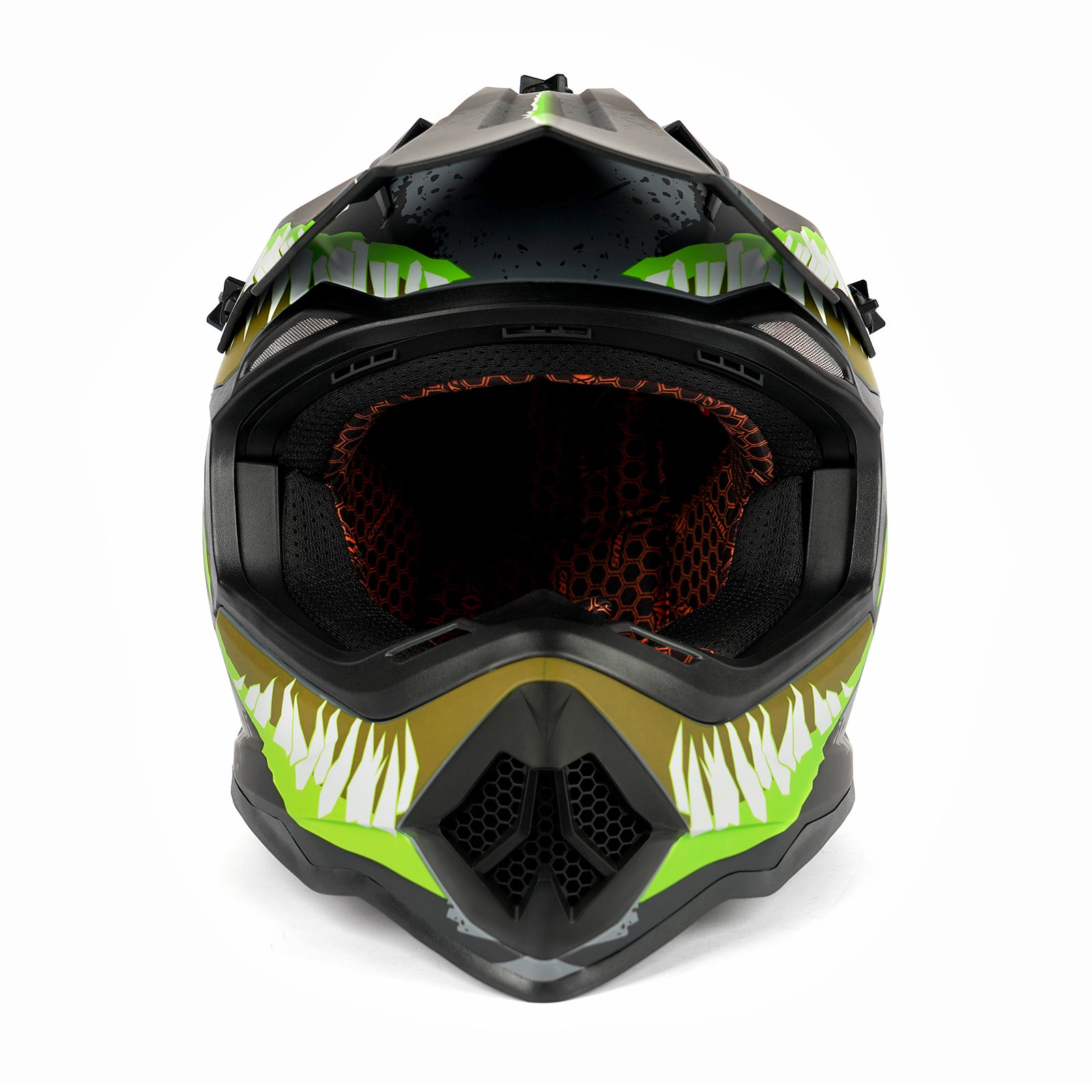 Orthrus Greyhound AH609 Grey Green Devour Adult Off-Road Helmet - DOT Certified for ATV UTV & Dirt Bike