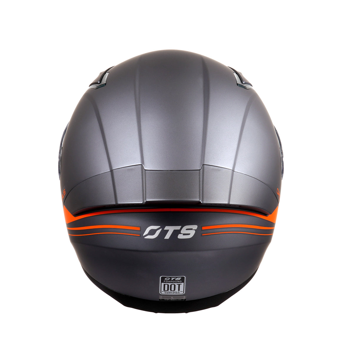 Foxhound Matte Black Orange Full Face Motorcycle Helmet - ECE DOT Approved & Anti-Fog