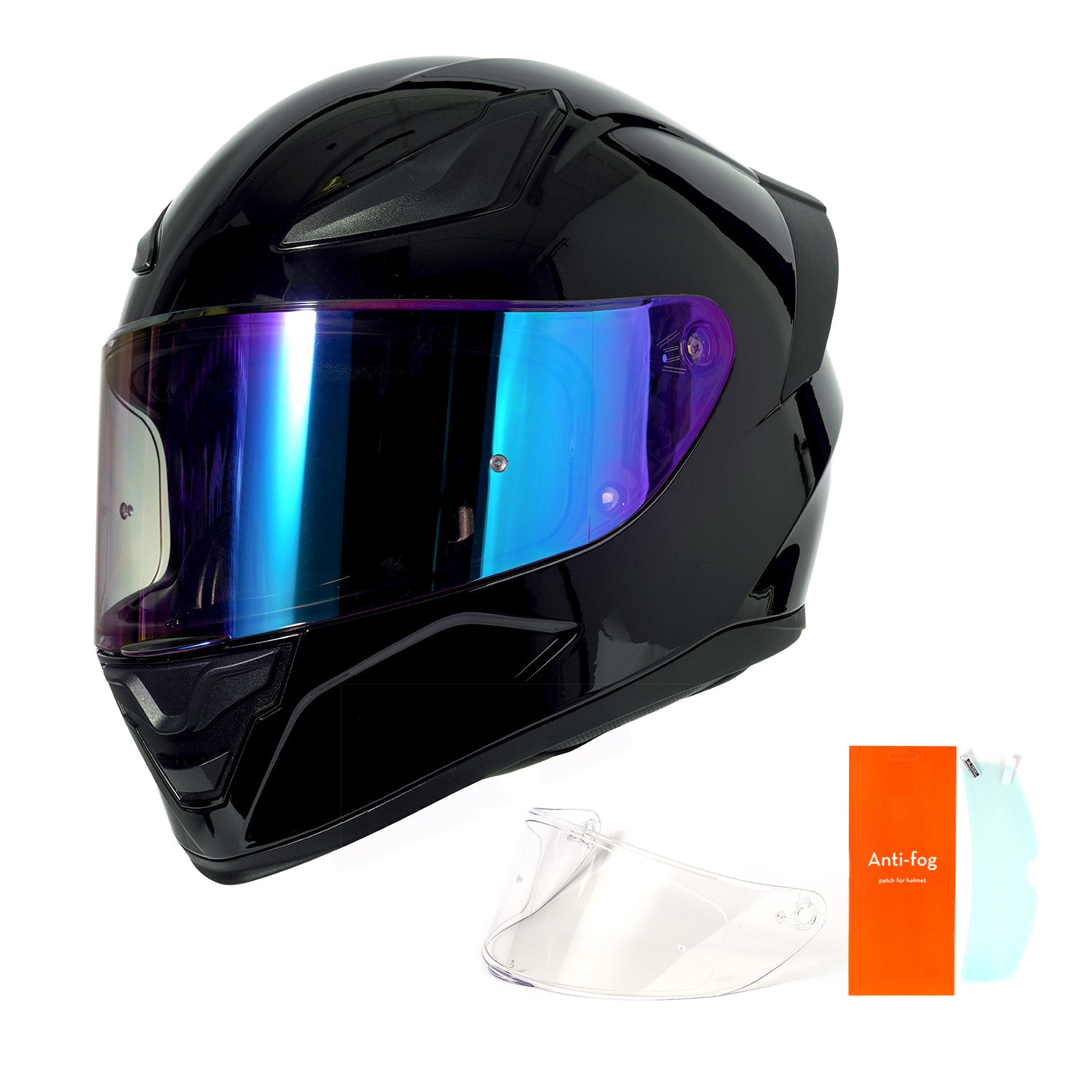 Matte Black Full Face Motorcycle Helmet side view DOT certified