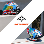 Motorcycle Helmets Modular Dot Approved Certified Biker Helmet With LED Spoiler Orthrus Dobermann R46