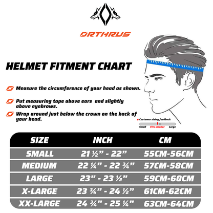 Foxhound Matte Black Orange Full Face Motorcycle Helmet - ECE DOT Approved & Anti-Fog